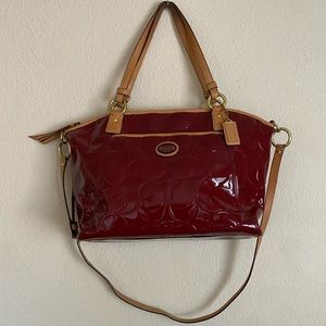 Peyton Coach Bag and matching wallet 
Red Patent Leather